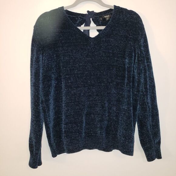 BUFFALO DAVID BITTON CHENILLE TEAL BLUE V NECK SWEATER SIZE LARGE - Picture 2 of 5